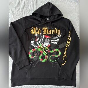 (NWT) ED HARDY HOODIE. CLASSIC ART. This ED HARDY Vibrant Snake Graphic